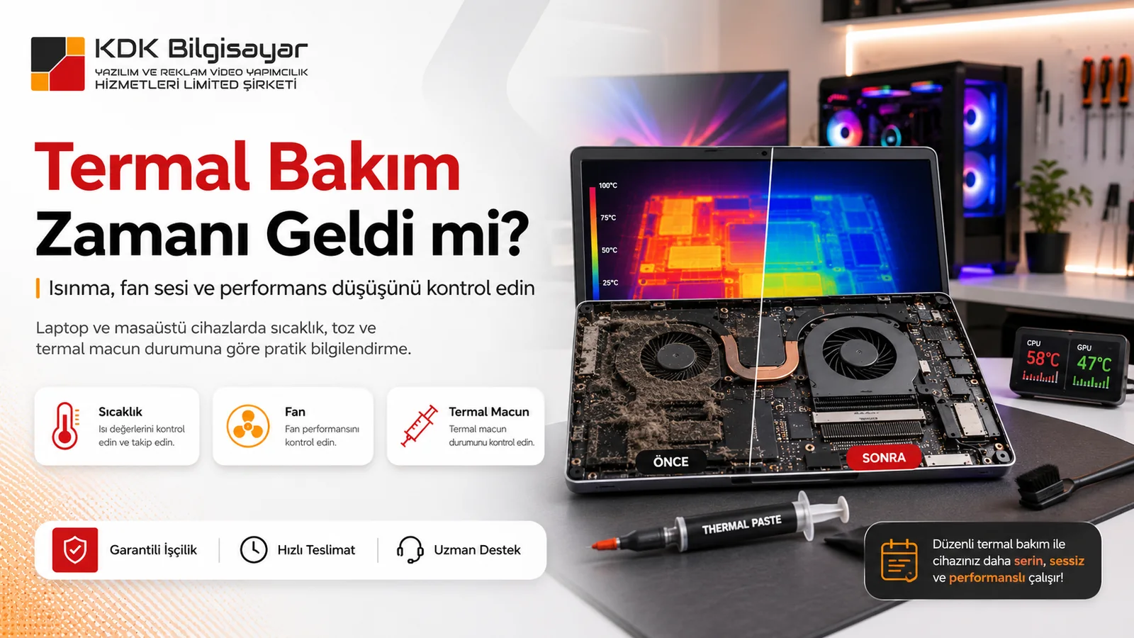 Laptop Termal Bakımı - KDK Bilgisayar Laptop Termal Bakımı KDK Bilgisayar Samsun Atakum